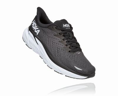 Hoka One One Women's Clifton 8 Sneakers Black/White (HO6145) Australia